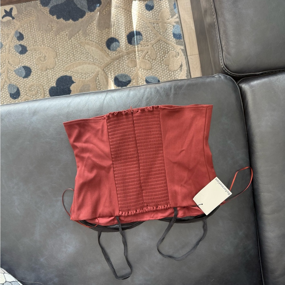 Reformation Red and Black Melanie Top - Picture 2 of 5